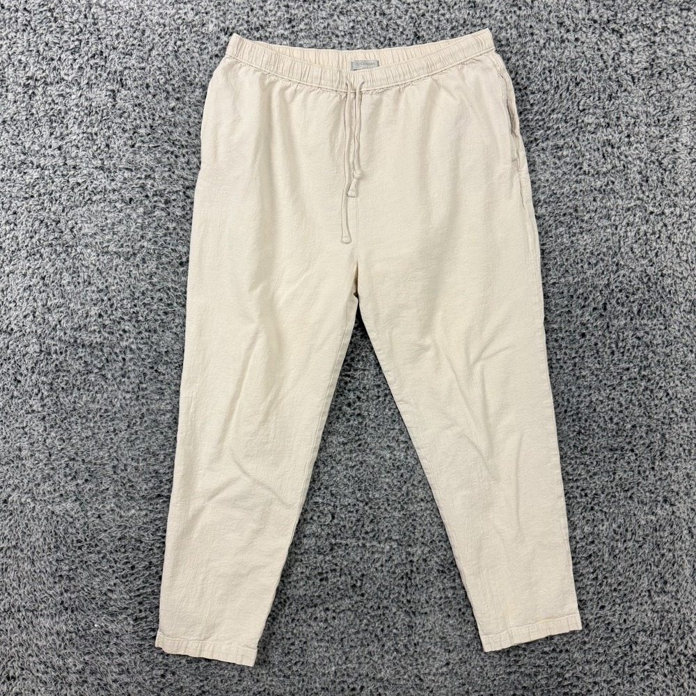 Outerknown Pants Mens Medium White Organic Cotton Jogger Elastic Waist Casual
